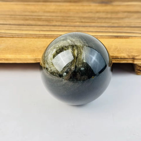 Golden Obsidian Sphere | Protection & Personal Power