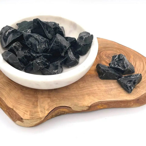 Raw Black Obsidian