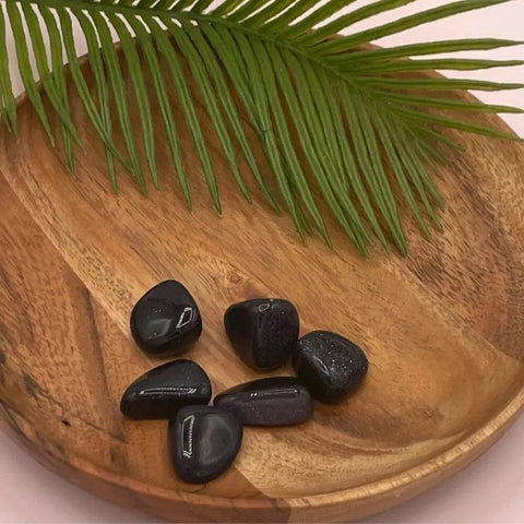 Blue Goldstone Tumbled Stones