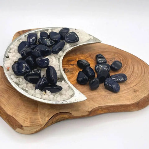 Blue Goldstone Tumbled Stones