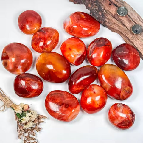Carnelian Tumbled Stone (Single) | Motivation, Creativity & Vitality