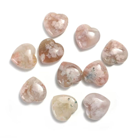 Flower Agate Heart | Crystal for Joy & Emotional Healing