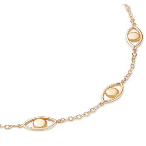 Golden Vision Link Bracelet | 14K Gold Plated | Evil Eye Protection Charm Jewelry