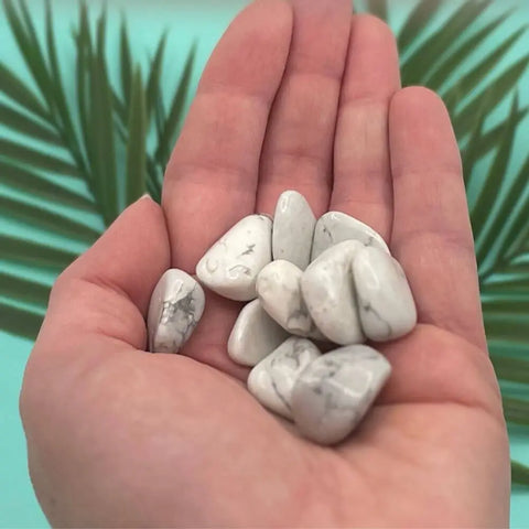 Howlite Tumbled Stones | Set of 3 Crystals for Calm, Sleep Support, and Emotional Healing