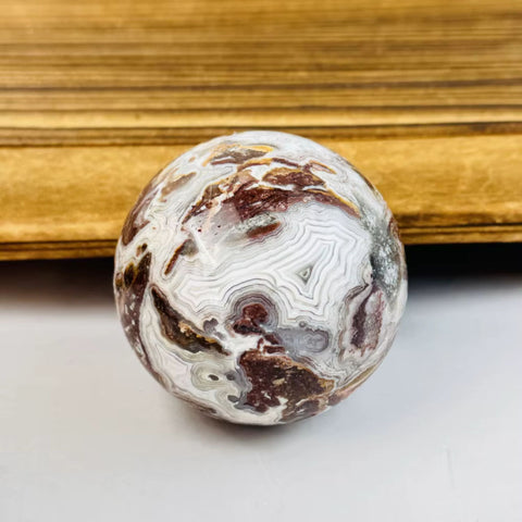 Mexican Agate Sphere | Grounding Stone of Strength & Focus