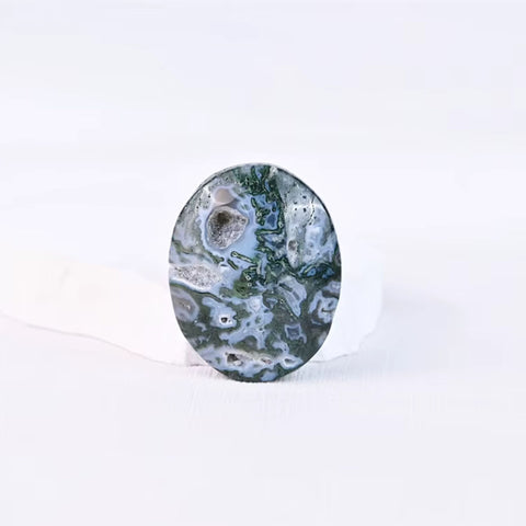 Moss Agate Palm Stone | Growth, Grounding & Emotional Renewal