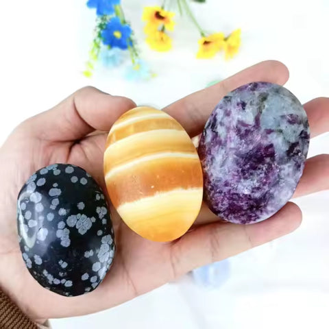 Silver Obsidian Palm Stone | Protection, Insight & Energy Shielding