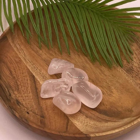 Rose Quartz Tumbled Stones | Set of 3 Crystals for Love, Self-Compassion, and Heart Healing