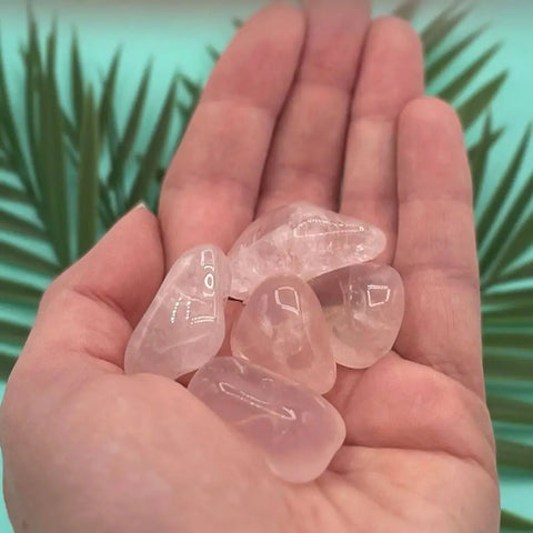 Rose Quartz Tumbled Stones | Set of 3 Crystals for Love, Self-Compassion, and Heart Healing