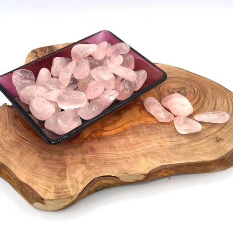 Rose Quartz Tumbled Stones | Set of 3 Crystals for Love, Self-Compassion, and Heart Healing