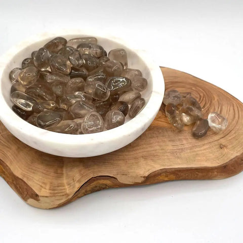 Smoky Quartz Tumbled Stones | Set of 3 Crystals for Grounding, Protection, and Energy Release