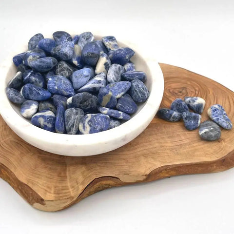 Sodalite Tumbled Stones | Set of 3 Crystals for Clarity, Communication, and Inner Truth