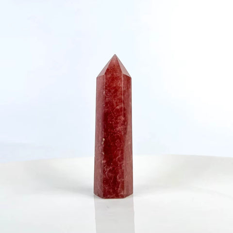 Strawberry Quartz Tower | Crystal Point for Love, Joy & Emotional Healing