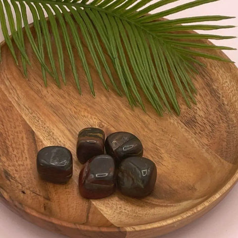 Tiger’s Iron Tumbled Stones | Set of 3 Grounding Crystals for Strength, Protection, and Motivation