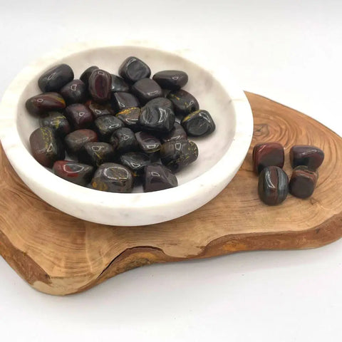 Tiger’s Iron Tumbled Stones | Set of 3 Grounding Crystals for Strength, Protection, and Motivation