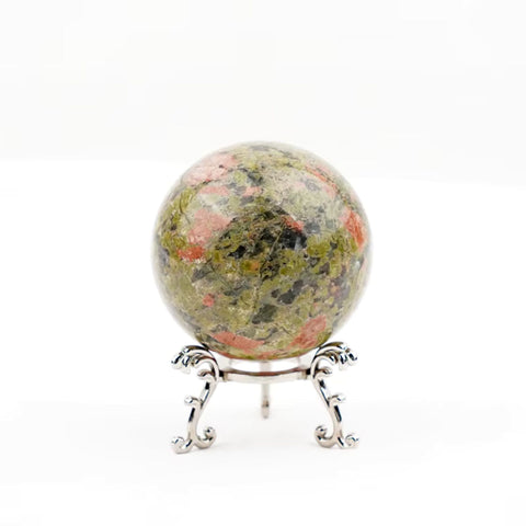 Jasper Unakite Sphere | Heart Healing & Emotional Balance