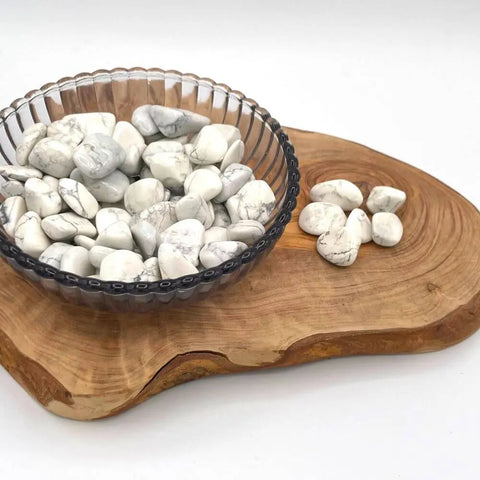 Howlite Tumbled Stones | Set of 3 Crystals for Calm, Sleep Support, and Emotional Healing