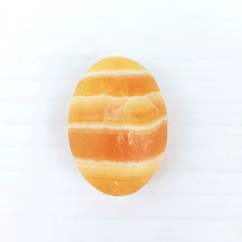 Yellow Calcite Palm Stone | Confidence, Clarity & Joyful Energy