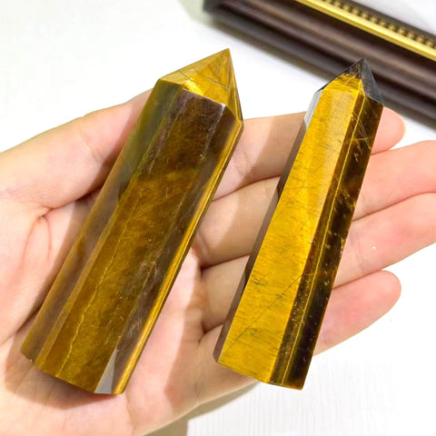 Yellow Tiger’s Eye Tower | Crystal Point for Confidence, Protection & Personal Power