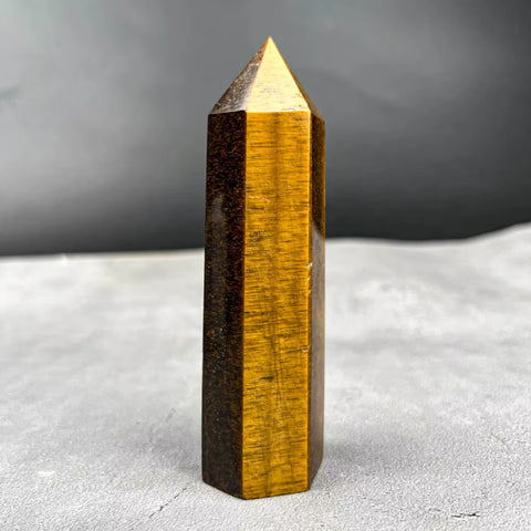 Yellow Tiger’s Eye Tower | Crystal Point for Confidence, Protection & Personal Power