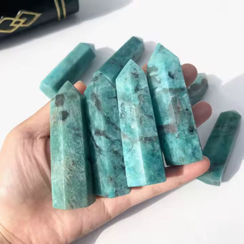 Amazonite Crystal Tower | Polished Point for Calm, Truth, and Energy Alignment