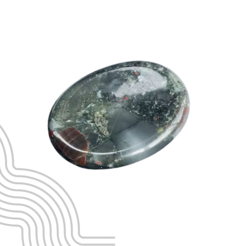 African Bloodstone Worry Stone | Strength, Vitality & Protection