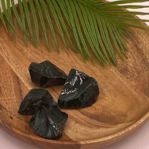 Raw Black Obsidian