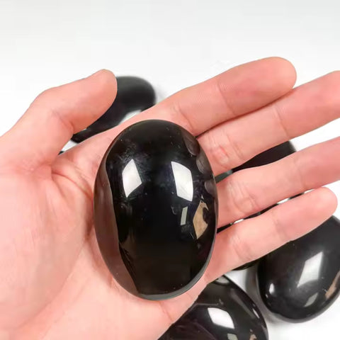 Black Obsidian Palm Stone | Protection, Release & Deep Grounding