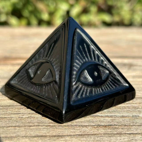 Black Obsidian Third Eye Pyramid | Protection & Awareness