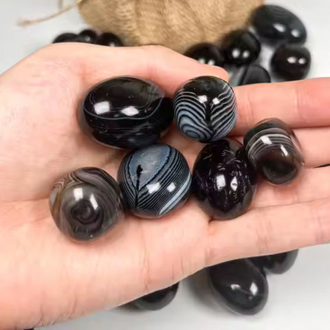 Black Onyx Stone (Single) | Strength, Stability & Energetic Protection