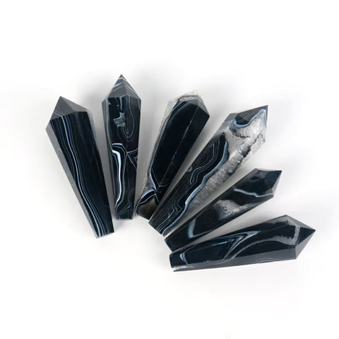 Black Onyx Crystal Wand | Focus, Protection & Grounding