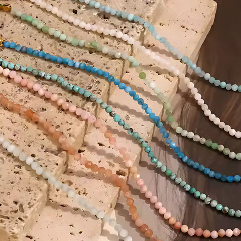 White Jade Crystal Bracelet | 18K Gold Plated Adjustable Chain | Layered Gemstone Jewelry