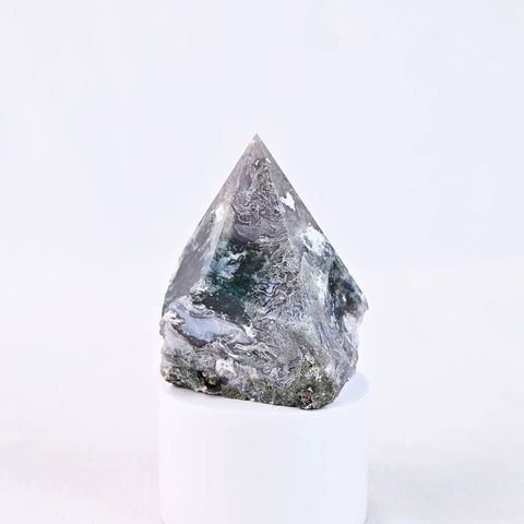 Moss Agate Raw Crystal Point | Natural Crystal for Growth & Calm