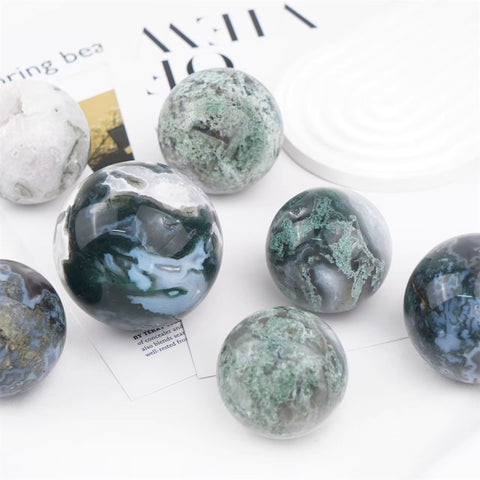 Moss Agate Sphere | Crystal for Grounding & New Beginnings