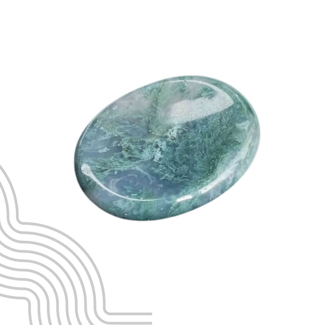 Moss Agate Worry Stone