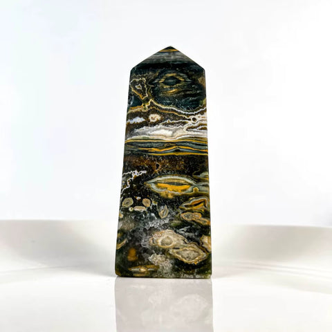 Ocean Jasper Tower | Crystal Point for Joy, Emotional Healing & Mindful Presence