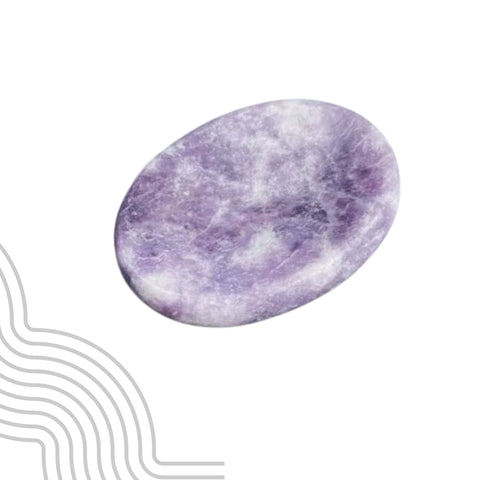 Purple Lepidolite Worry Stone | Stress Relief & Emotional Support