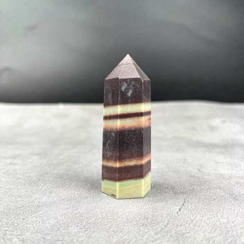 Purple Robe Jade Tower | Crystal Point for Emotional Healing, Wisdom & Spiritual Calm