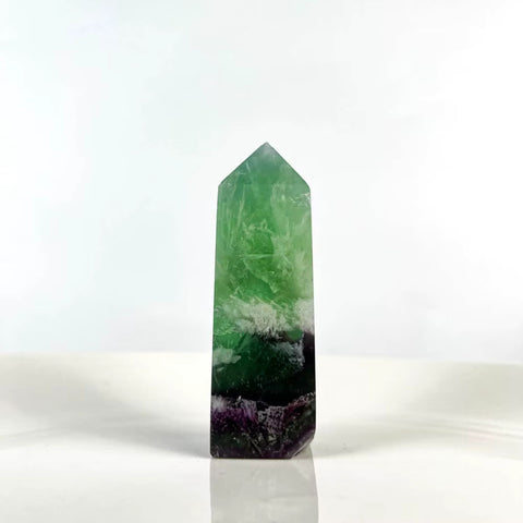 Snowflake Fluorite Tower | Crystal Point for Calm Focus, Inner Harmony & Energetic Protection